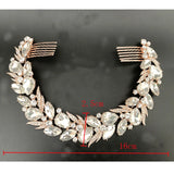 Rhinestone Bride Hair Comb Rose Bridal Headband Wedding Hair Accessories Crystal