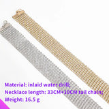 Rhinestone Broadband Necklace Girls Ladies Jewelry