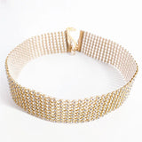 Rhinestone Broadband Necklace Girls Ladies Jewelry