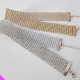 Rhinestone Broadband Necklace Girls Ladies Jewelry