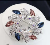 Rhinestone Brooch Women Coat Flowers Chest Flower