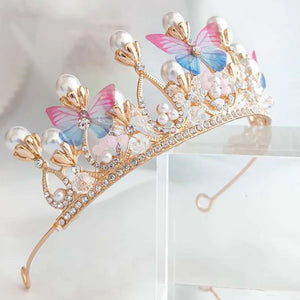 Crystal Butterfly Tiara Princess Headband Wedding Hair Jewelry