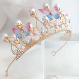 Crystal Butterfly Tiara Princess Headband Wedding Hair Jewelry