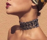 Rhinestone Choker Necklace Statement Necklaces For Women Big Necklace Collar