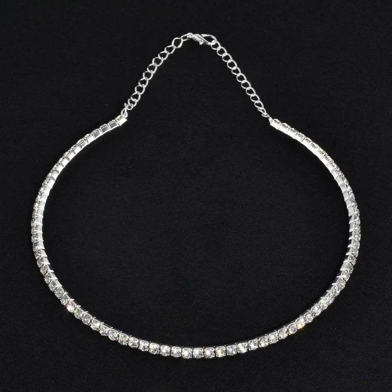 Rhinestone Choker Necklaces Collar Statement Jewelry Girl Pearls Necklace