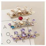 Princess Rhinestone Crown Hairpin Duckbill Clip