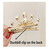 Princess Rhinestone Crown Hairpin Duckbill Clip