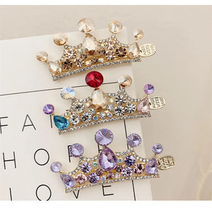 Princess Rhinestone Crown Hairpin Duckbill Clip