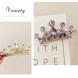 Princess Rhinestone Crown Hairpin Duckbill Clip