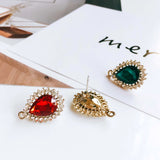 6pcs Rhinestone Crystal Stud Earrings for Women Girl Jewelry Material