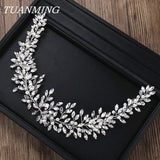 Crystal Pearl Headband Wedding Bride Hairband Head Jewelry