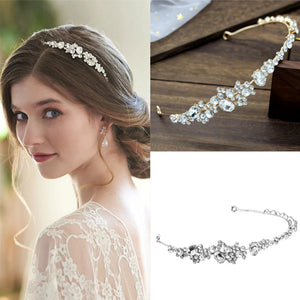 Crystal Rhinestone Headband Crown Bridal Tiara Hairpiece