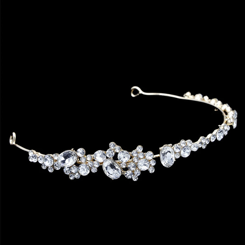 Crystal Rhinestone Headband Crown Bridal Tiara Hairpiece