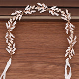 Rhinestone Crystal Leaf Headband Tiara Hairband For Women Bride