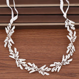 Rhinestone Crystal Leaf Headband Tiara Hairband For Women Bride