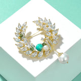 Natural Amazonite Crystal Brooch Pin for Women