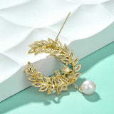 Natural Amazonite Crystal Brooch Pin for Women