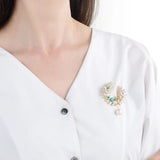 Natural Amazonite Crystal Brooch Pin for Women
