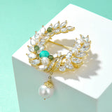 Natural Amazonite Crystal Brooch Pin for Women