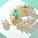 Natural Amazonite Crystal Brooch Pin for Women