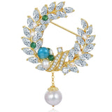 Natural Amazonite Crystal Brooch Pin for Women