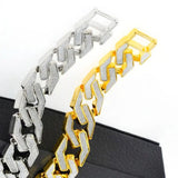 Cuban Bracelet Iced Out Link Chain Hip Hop CZ Rapper Bling Luxur Bracelet