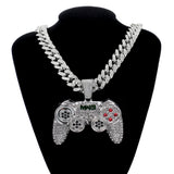 Iced Out Cuban Necklace Game Controller Pendant