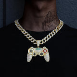 Iced Out Cuban Necklace Game Controller Pendant