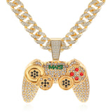 Iced Out Cuban Necklace Game Controller Pendant