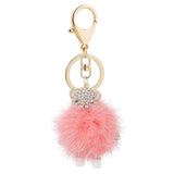 Rhinestone Mink Hair Bear Keychain Pendant Women Bag Accessory
