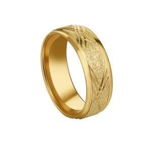 Men's Rhinestone Stainless Steel Ring 8mm