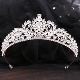 Rhinestone Flower Crown Wedding Tiara Crystal Bridal Hair Jewelry