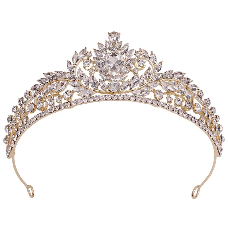 Rhinestone Flower Crown Wedding Tiara Crystal Bridal Hair Jewelry