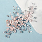 Rhinestone Flower Leaf Hair Clips Bridal Wedding Accessories