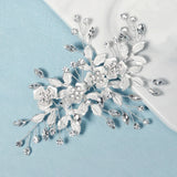 Rhinestone Flower Leaf Hair Clips Bridal Wedding Accessories