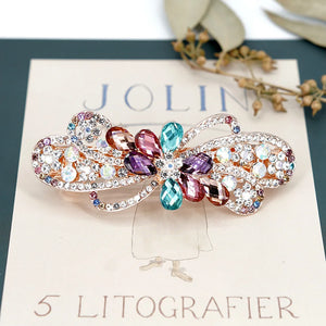 Rhinestone Flower Spring Clip Crystal Temperament Headdress