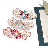 Rhinestone Flower Spring Clip Crystal Temperament Headdress