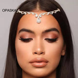 Ethnic Style Rhinestone Forehead Pendant Headwear Women Brow Decorations