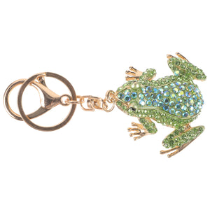 Frog Rhinestone Keychain for Women