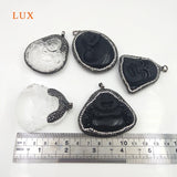 Rhinestone Glass Beads Buddha Pendant Wisdom Meaning Buddha Charm For Necklace