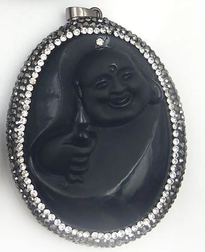 Rhinestone Glass Beads Buddha Pendant Wisdom Meaning Buddha Charm For Necklace