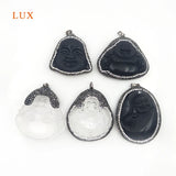 Rhinestone Glass Beads Buddha Pendant Wisdom Meaning Buddha Charm For Necklace