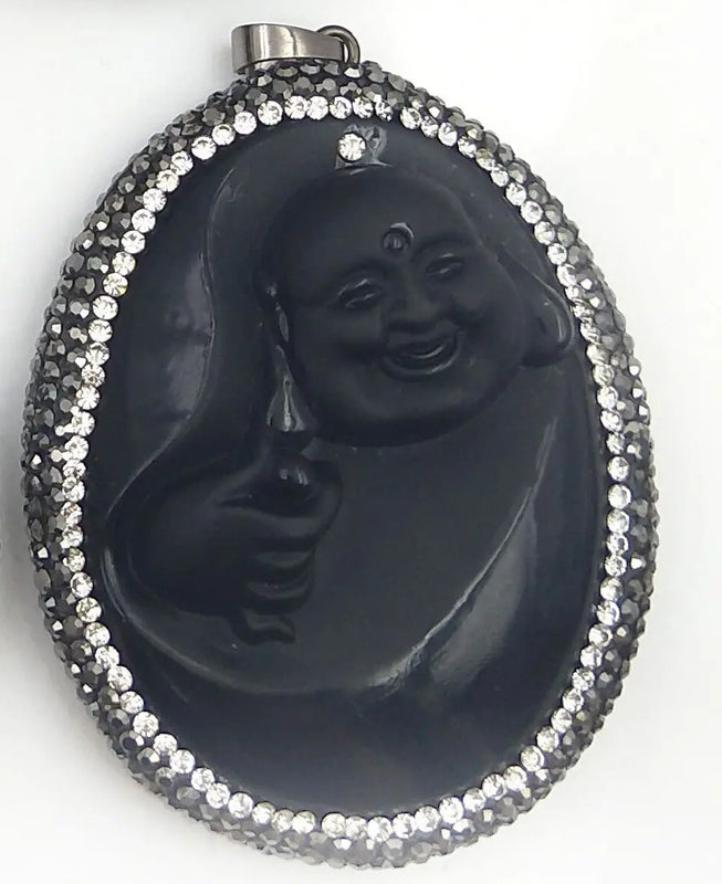 Rhinestone Glass Beads Buddha Pendant Wisdom Meaning Buddha Charm For Necklace