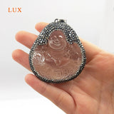 Rhinestone Glass Beads Buddha Pendant Wisdom Meaning Buddha Charm For Necklace