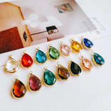 Rhinestone Glass Oval Earring Accessories 6pcs