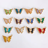 Rhinestone Glass Butterfly Earrings DIY Material 4pcs