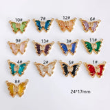 Rhinestone Glass Butterfly Earrings DIY Material 4pcs