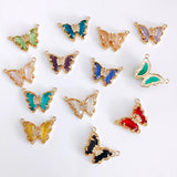 Rhinestone Glass Butterfly Earrings DIY Material 4pcs