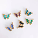 Rhinestone Glass Butterfly Earrings DIY Material 4pcs