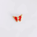 Rhinestone Glass Butterfly Earrings DIY Material 4pcs